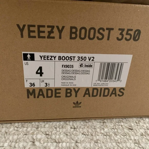 Yeezy Boost 350 V2 Desert Sage Size US 4 - Picture 2 of 5